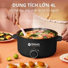 Nồi Lẩu Điện 4L Mishio MK328 có xửng hấp