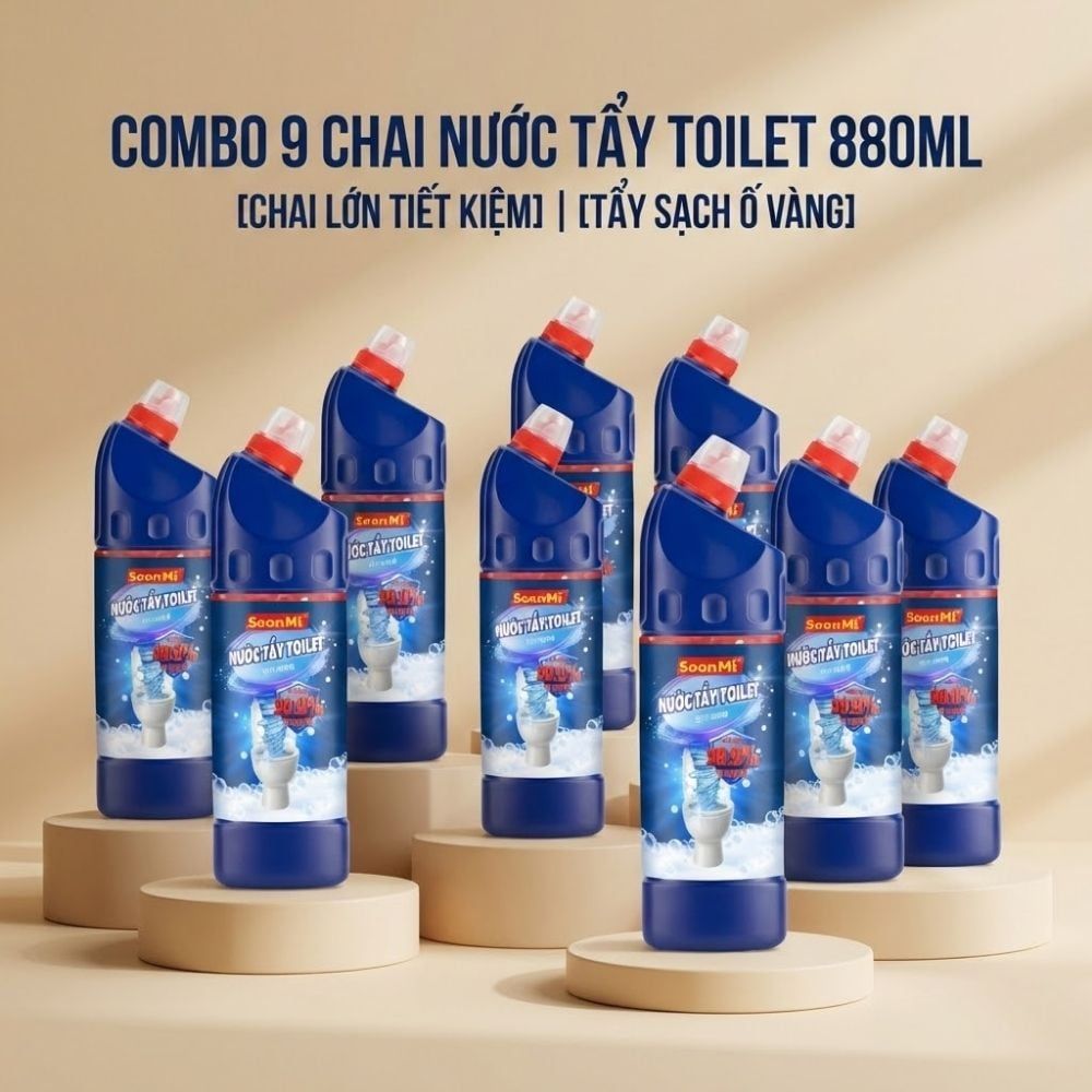 Nước Tẩy Toilet SoonMi 880ml - Diệt 99.9% Vi Khuẩn, Tẩy Sạch Vết Ố Vàng MK