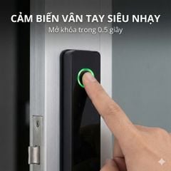 Khóa Thông Minh Kachi MK42 - Chuyên Dụng Cửa Nhôm Xingfa, Cửa Kính | Mở Khóa Qua App Tuya, Vân Tay, Thẻ Từ | Chống Nước IP65