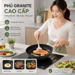 Bộ Nồi Chảo Chống Dính 12 Món Mishio MK468 – Phủ Granite Cao Cấp, Đáy Từ Đa Năng