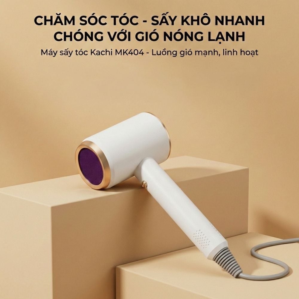 Máy sấy tóc nóng lạnh Kachi MK404 – Nhỏ gọn, thời trang, sấy tóc nhanh chóng