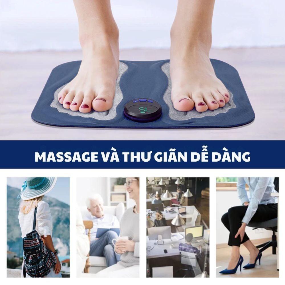 Thảm Massage Chân Xung Điện Kachi MK424 Pin Sạc - Giảm Đau Mỏi, Cải Thiện Tuần Hoàn Máu