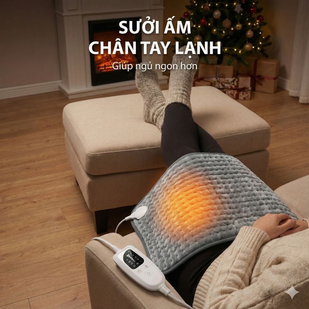 Thảm Chườm Nóng Kachi MK363 giảm đau nhức, đệm sưởi ấm, chăn điện
