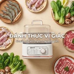 Nồi lẩu hấp thủy nhiệt Mishio MK382 khay hấp inox 304