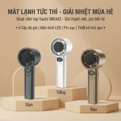Quạt Cầm Tay Kachi MK442 – 120 Cấp Độ Gió Tuabin, Màn Hình LED Hiển Thị Pin, Bảo Hành 18 Tháng