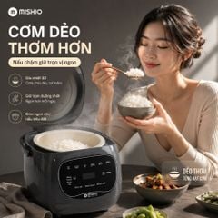 Nồi cơm điện lòng sứ dưỡng sinh 1.2L Mishio MK381