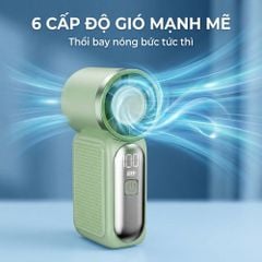 Quạt Cầm Tay Mini Kachi MK441 - Pin Khủng 3000mAh, Màn Hình LED Hiển Thị, 6 Cấp Độ Gió (Bảo Hành 18 Tháng)
