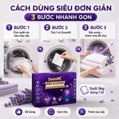 Nước xả cô đặc - Giấy Thơm Quần Áo SoonMi Hương Lavender - Nước Xả Cô Đặc Cho Máy Sấy (Hộp 40 Tờ) MK
