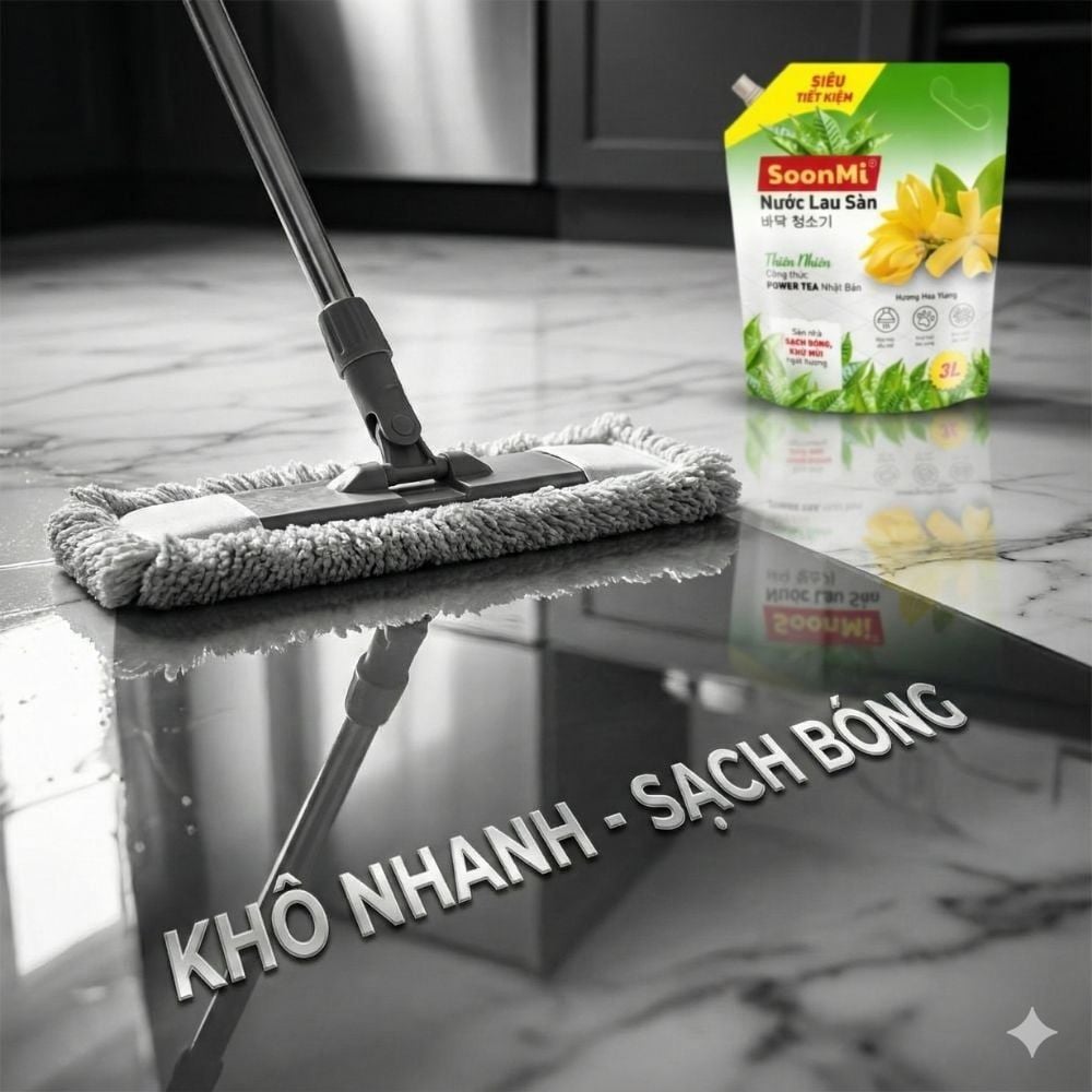 Nước Lau Sàn Soonmi 3kg Dạng Túi - Sạch Bóng, Khử Khuẩn, Thơm Mát | Siêu Tiết Kiệm MK