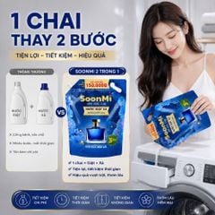 Nước Giặt Xả 2 Trong 1 Soonmi 3kg Đậm Đặc - Công Nghệ Hạt Lưu Hương Ngọc Trai Lên Tới 3 Tuần MK