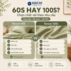Bộ Drap Lụa Tencel 100% – Mát Lạnh, Mềm Mịn (Size 1m6/1m8 – Bọc Nệm Dày 20cm) MK445 Kachi