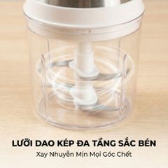 Máy Xay Mini Mishio MK389 - Dung Tích 0.8L, Xay Đồ Ăn Dặm, Gia Vị, Đồ Khô, Công Suất 250W Mạnh Mẽ