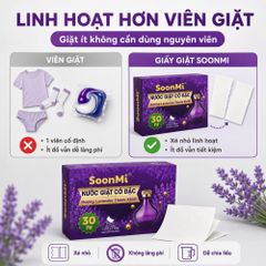 Nước Giặt Cô Đặc SoonMi Hương Lavender - Công Nghệ Giặt Tẩy Thế Hệ Mới (Hộp 30 Tờ) MK