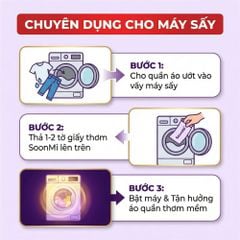 Nước xả cô đặc - Giấy Thơm Quần Áo SoonMi Hương Lavender - Nước Xả Cô Đặc Cho Máy Sấy (Hộp 40 Tờ) MK