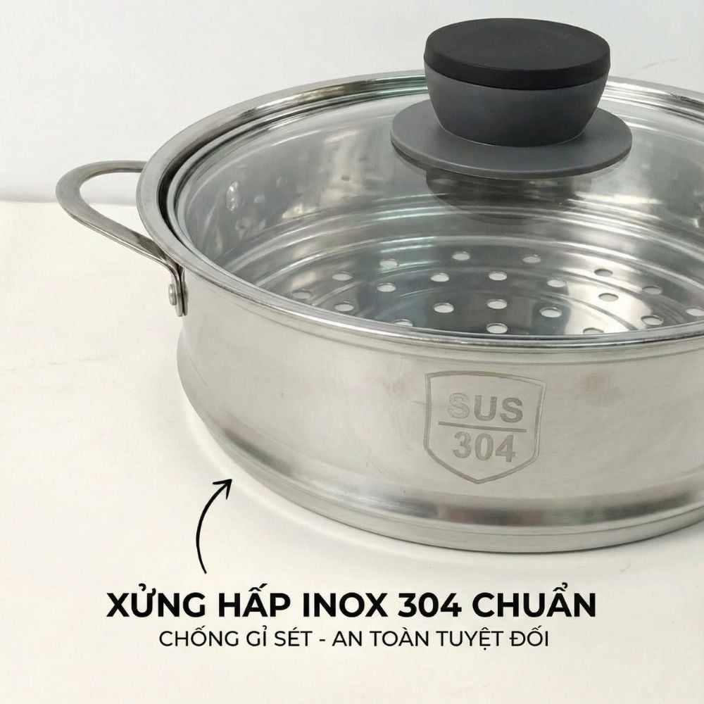 Nồi nấu đa năng Mishio MK321 |  Dung tích 1.5L kèm xửng hấp inox 304
