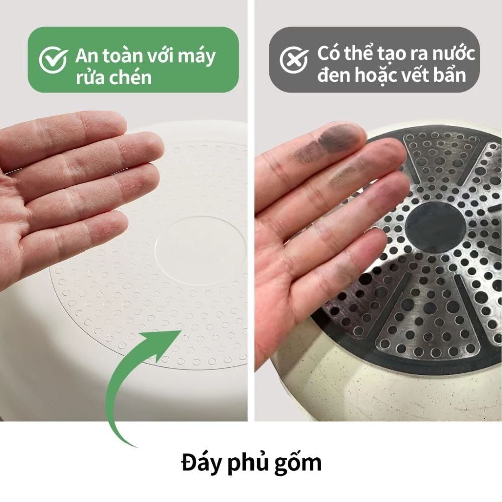 Bộ Nồi Chảo Đá Gốm Chống Dính Mishio 15 Món (5 Nồi Chảo) - Tay Cầm Tháo Rời Thông Minh, Không Chứa PFAS/PTFE, Tương Thích Mọi Loại Bếp MK