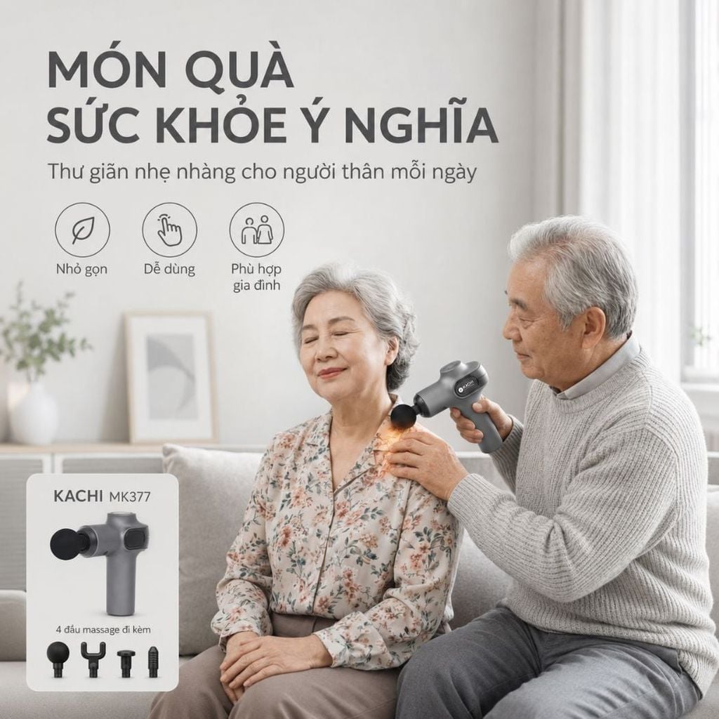 Máy massage cầm tay Kachi MK377 với 9 cấp độ rung