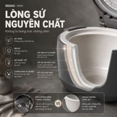Nồi Cơm Điện Áp Suất Lòng Sứ Dưỡng Sinh Mishio MK396 dung tích 0.8L cho 1-2 người – Bí Quyết Cho Cơm Gạo Lứt