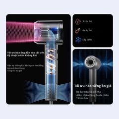 Máy Sấy Tóc Tốc Độ Cao Kachi ION (110.000 vòng/phút) - Sấy Nhanh, Chăm Sóc Tóc Ion Âm, Kiểm Soát Nhiệt NTC