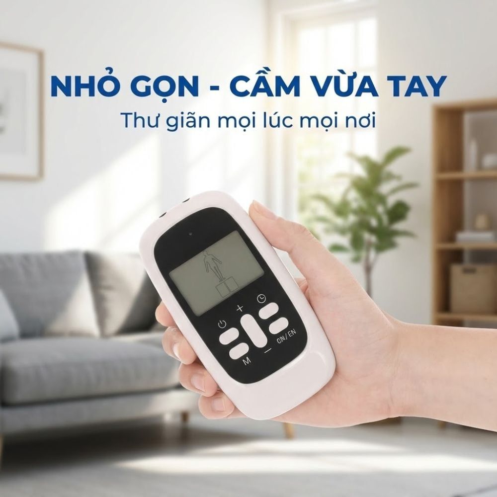 Máy Massage Xung Điện 4 Miếng Dán, 15 Mức Cường Độ, 8 Chế Độ, Giảm Đau Nhức, Tăng Cường Tuần Hoàn Máu Kachi MK46