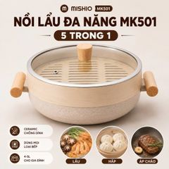 Nồi Lẩu Đáy Từ Kèm Xửng Hấp Mishio MK501