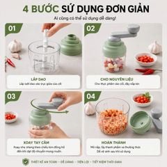 Máy Xay Tỏi Ớt Cầm Tay Mishio MK463 - Xoay tay siêu bền, dễ tháo lắp vệ sinh