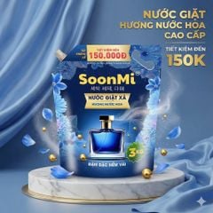 Nước Giặt Xả 2 Trong 1 Soonmi 3kg Đậm Đặc - Công Nghệ Hạt Lưu Hương Ngọc Trai Lên Tới 3 Tuần MK