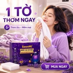 Nước xả cô đặc - Giấy Thơm Quần Áo SoonMi Hương Lavender - Nước Xả Cô Đặc Cho Máy Sấy (Hộp 40 Tờ) MK