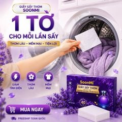Nước xả cô đặc - Giấy Thơm Quần Áo SoonMi Hương Lavender - Nước Xả Cô Đặc Cho Máy Sấy (Hộp 40 Tờ) MK