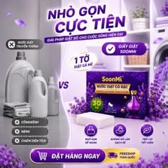Nước Giặt Cô Đặc SoonMi Hương Lavender - Công Nghệ Giặt Tẩy Thế Hệ Mới (Hộp 30 Tờ) MK