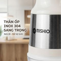 Máy Xay Mini Mishio MK389 - Dung Tích 0.8L, Xay Đồ Ăn Dặm, Gia Vị, Đồ Khô, Công Suất 250W Mạnh Mẽ