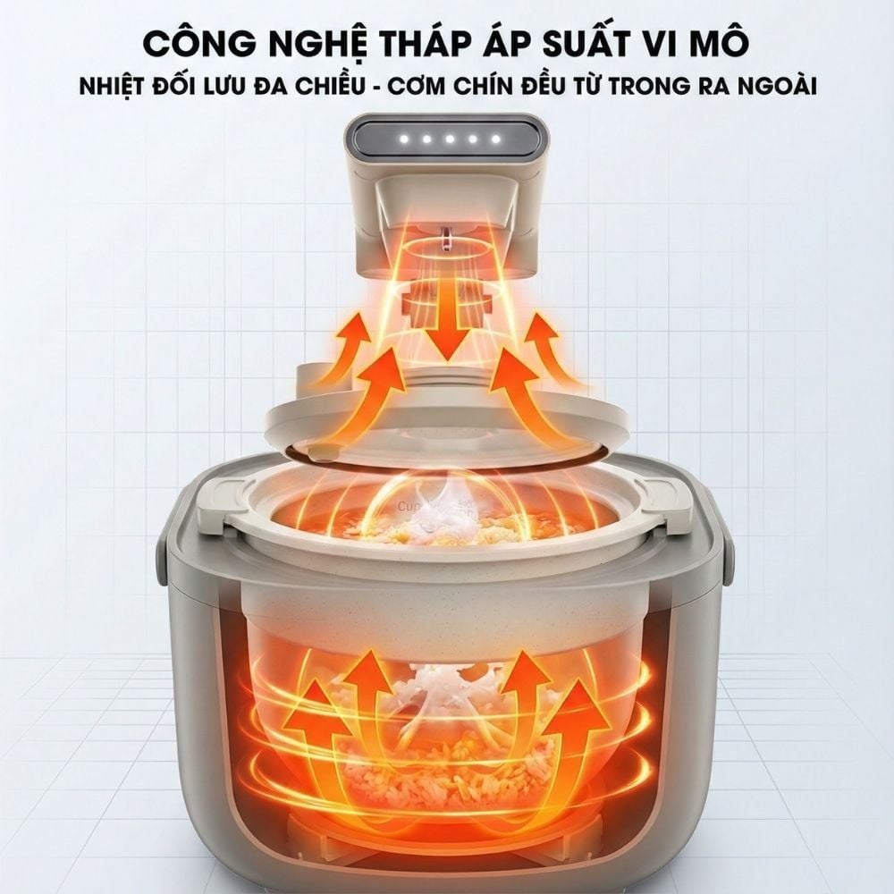 Nồi Cơm Điện Áp Suất Lòng Sứ Dưỡng Sinh Mishio MK396 dung tích 0.8L cho 1-2 người – Bí Quyết Cho Cơm Gạo Lứt