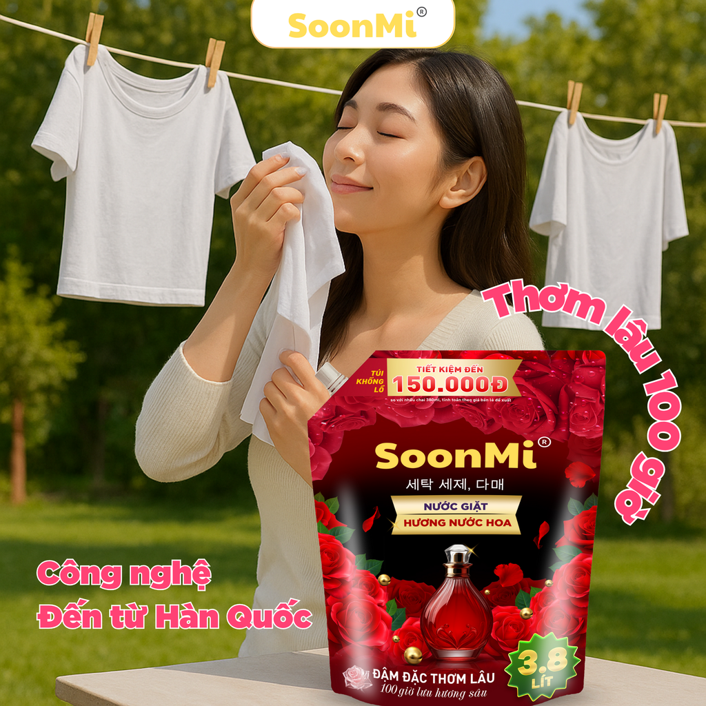 Nước giặt hương nước hoa Soonmi túi lớn 3.8L MK