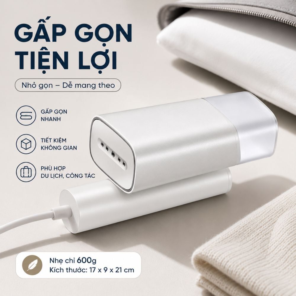 Bàn ủi hơi nước cầm tay Kachi MK464 1400W | Ủi nhanh, nhỏ gọn