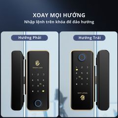 Khóa Cửa Thông Minh Kachi MK45 cho cửa không có khung như cửa kính, cửa gỗ trượt – Mở Khóa App + Vân tay + Chìa khóa + Thẻ từ + Mã số