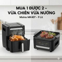 Nồi Chiên Không Dầu Kèm Vỉ Nướng 2-in-1 Mishio MK407: Nâng Tầm Món Ngon, Tiện Lợi Vượt Trội