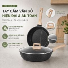Bộ Nồi Chảo Chống Dính 12 Món Mishio MK468 – Phủ Granite Cao Cấp, Đáy Từ Đa Năng