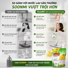 Nước Lau Sàn Soonmi 3kg Dạng Túi - Sạch Bóng, Khử Khuẩn, Thơm Mát MK