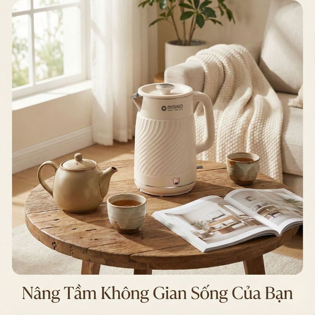 Bình Đun có chức năng giữ nhiệt 1.7 Lít Mishio MK385 inox 304
