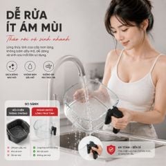 Nồi chiên không dầu thủy tinh Mishio MK373 | Dung tích 7 lít lòng nồi không bong tróc gỉ sét