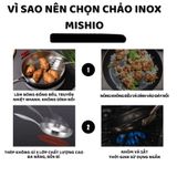  Chảo Inox đáy từ 3 Lớp Mishio (Size 22, 24, 26, 28, 30cm) MK433, MK434, MK435, MK436, MK437 – Đúc Nguyên Khối, Đáy Từ, An Toàn Vượt Trội 