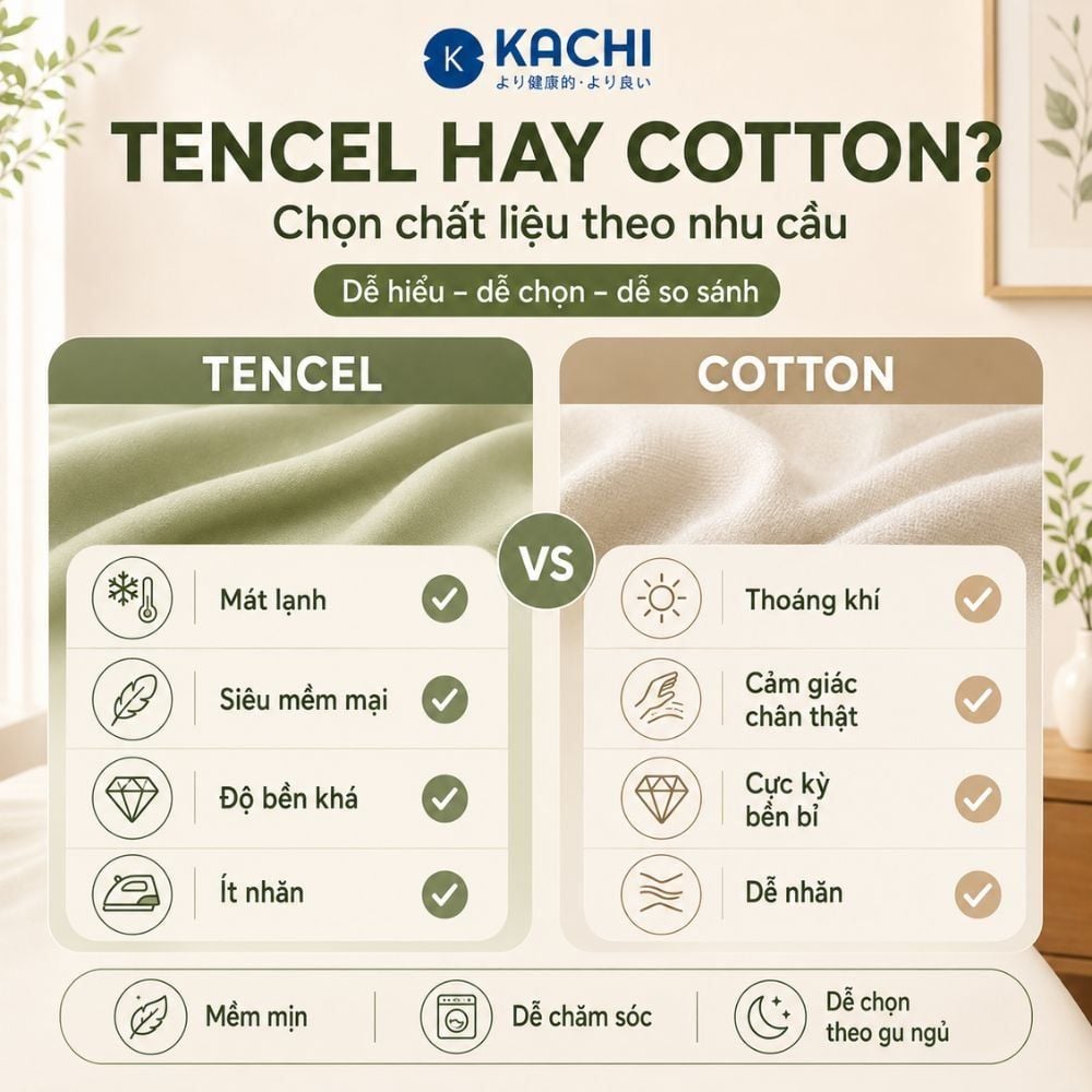 Hình ảnh chi tiết: Bộ Drap Lụa Tencel 100% – Mát Lạnh, Mềm Mịn (Size 1m6/1m8 – Bọc Nệm Dày 20cm) MK445 Kachi