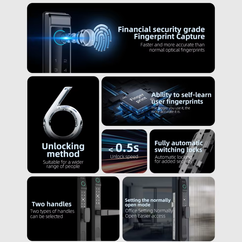 Khóa Thông Minh Kachi MK47 Chính Hãng - Chuyên Dụng Cho Cửa Nhôm Xingfa & Đố Hẹp