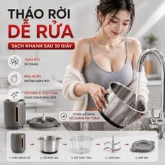 Máy Xay Thực Phẩm Đa Năng Mishio MK444 (2.0L) - Cối Thủy Tinh tặng cối Inox 304 Phân Loại Thực Phẩm Sống Chín