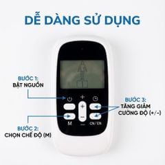 Máy Massage Xung Điện 4 Miếng Dán, 15 Mức Cường Độ, 8 Chế Độ, Giảm Đau Nhức, Tăng Cường Tuần Hoàn Máu Kachi MK46
