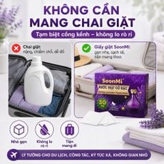 Nước Giặt Cô Đặc SoonMi Hương Lavender - Công Nghệ Giặt Tẩy Thế Hệ Mới (Hộp 30 Tờ) MK