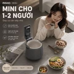 Nồi Cơm Điện Áp Suất Lòng Sứ Dưỡng Sinh Mishio MK396 dung tích 0.8L cho 1-2 người – Bí Quyết Cho Cơm Gạo Lứt