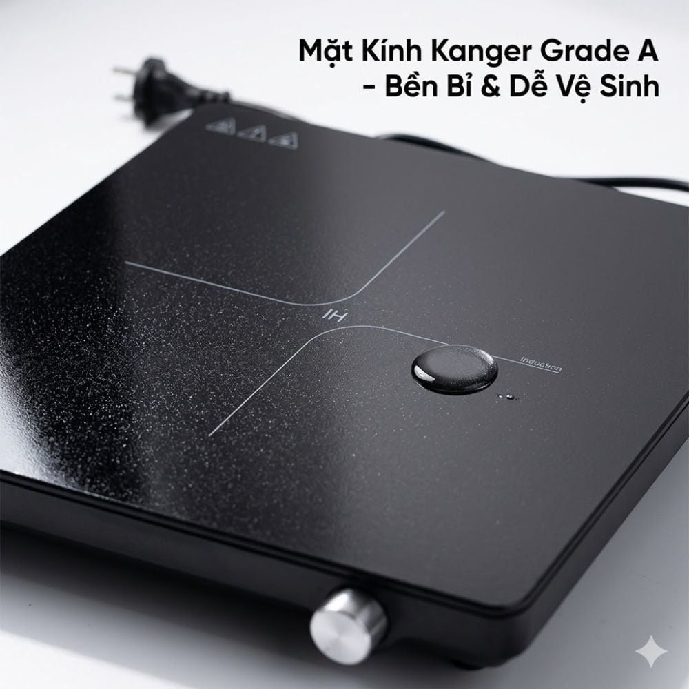 Bếp Từ Đơn Mishio MK448 Công Suất 2000W - Mặt Kính Kanger Hạng A