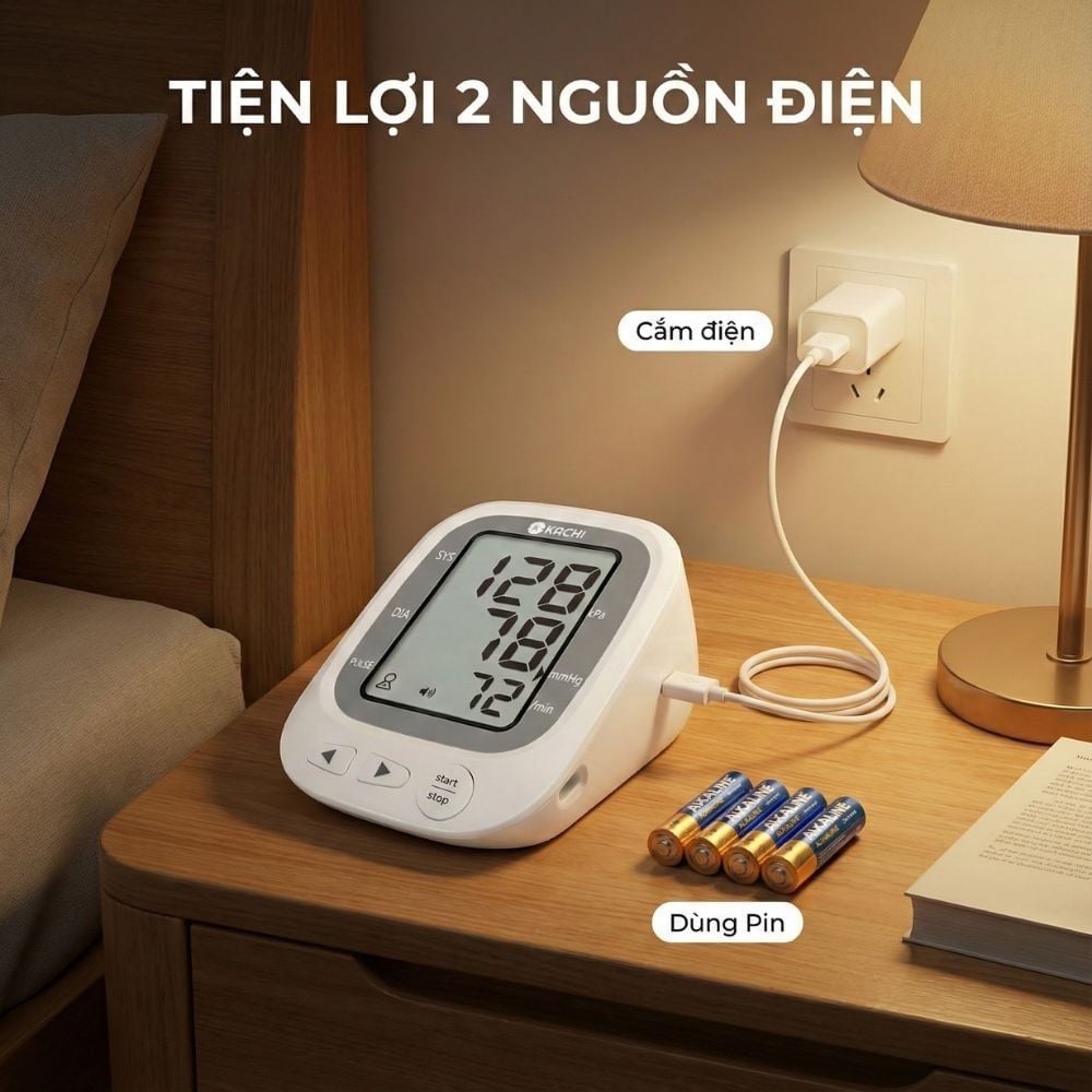 Máy đo huyết áp bắp tay Kachi JN-163B MK | Trợ lý AI đọc kết quả tiếng Việt | Hỗ trợ người cao tuổi mắt kém
