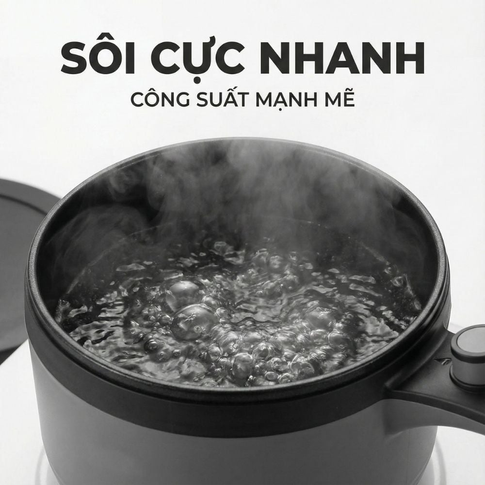 Nồi nấu đa năng Mishio MK321 |  Dung tích 1.5L kèm xửng hấp inox 304